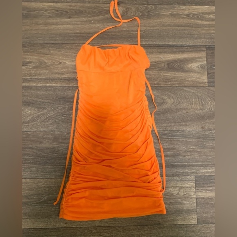 Shareen Collection Orange Mini Dress-0086
